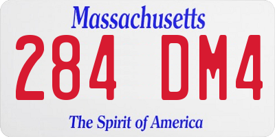 MA license plate 284DM4