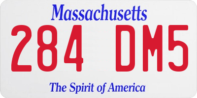 MA license plate 284DM5