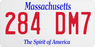MA license plate 284DM7