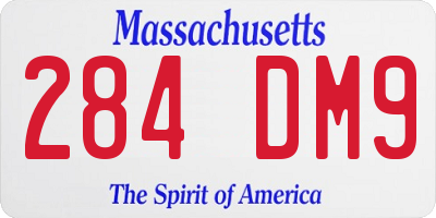 MA license plate 284DM9