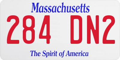 MA license plate 284DN2