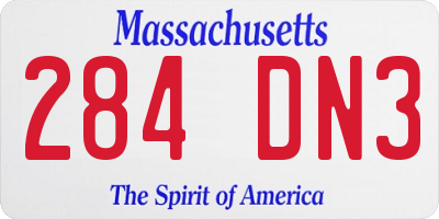 MA license plate 284DN3