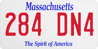 MA license plate 284DN4