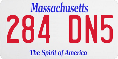 MA license plate 284DN5