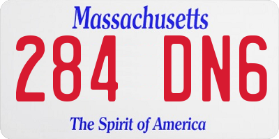 MA license plate 284DN6