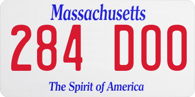 MA license plate 284DO0