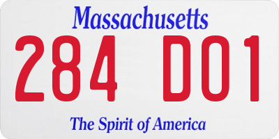 MA license plate 284DO1