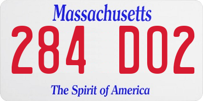 MA license plate 284DO2