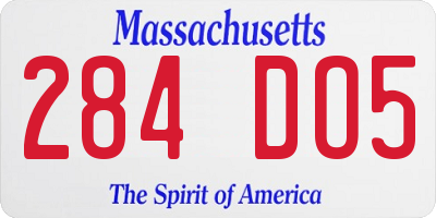 MA license plate 284DO5