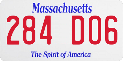 MA license plate 284DO6