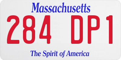 MA license plate 284DP1