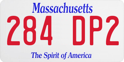 MA license plate 284DP2