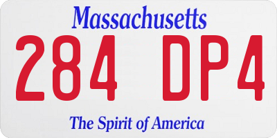MA license plate 284DP4
