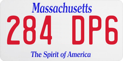 MA license plate 284DP6