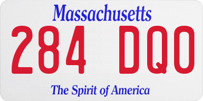 MA license plate 284DQ0