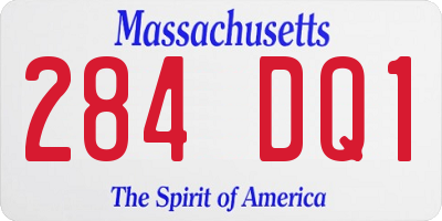 MA license plate 284DQ1