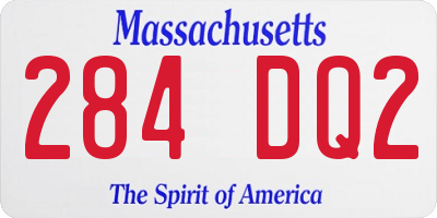 MA license plate 284DQ2