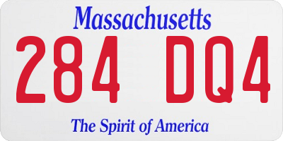 MA license plate 284DQ4