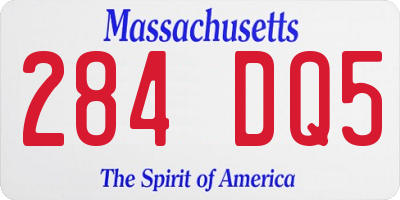 MA license plate 284DQ5