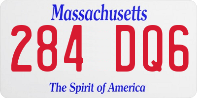 MA license plate 284DQ6