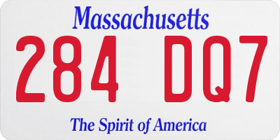 MA license plate 284DQ7