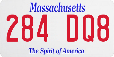 MA license plate 284DQ8
