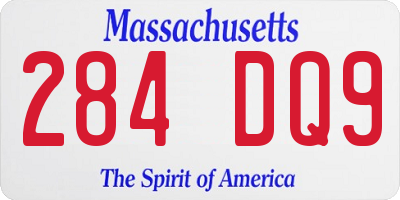 MA license plate 284DQ9