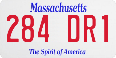 MA license plate 284DR1