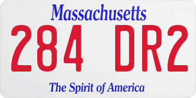MA license plate 284DR2