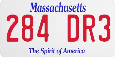 MA license plate 284DR3