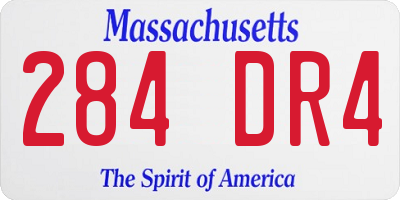 MA license plate 284DR4