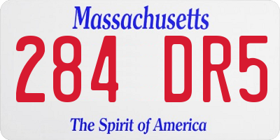 MA license plate 284DR5
