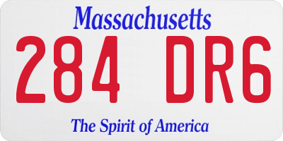 MA license plate 284DR6