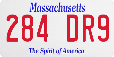 MA license plate 284DR9
