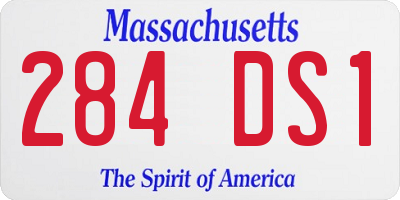 MA license plate 284DS1