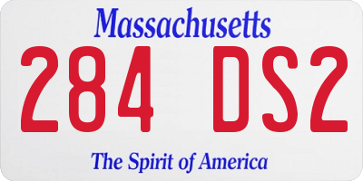 MA license plate 284DS2
