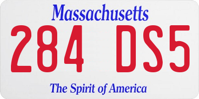 MA license plate 284DS5