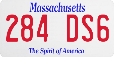 MA license plate 284DS6