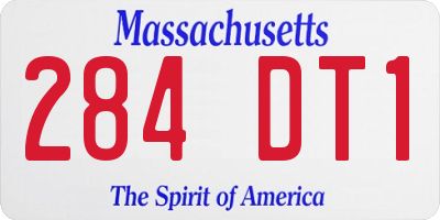 MA license plate 284DT1