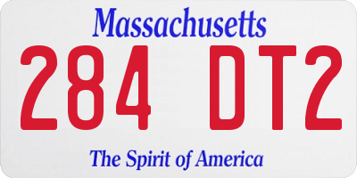 MA license plate 284DT2