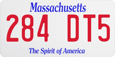 MA license plate 284DT5