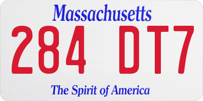 MA license plate 284DT7