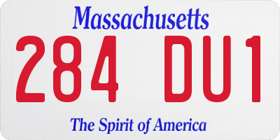 MA license plate 284DU1