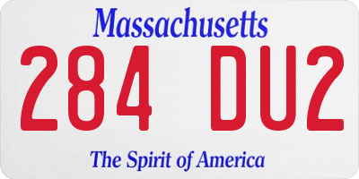MA license plate 284DU2