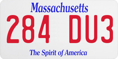 MA license plate 284DU3