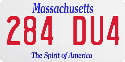MA license plate 284DU4
