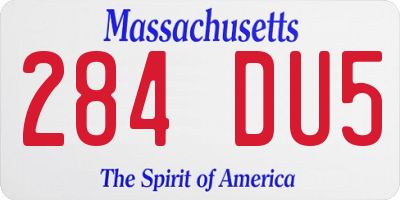 MA license plate 284DU5