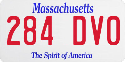 MA license plate 284DV0