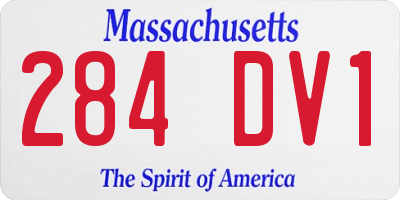 MA license plate 284DV1