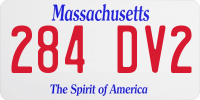 MA license plate 284DV2